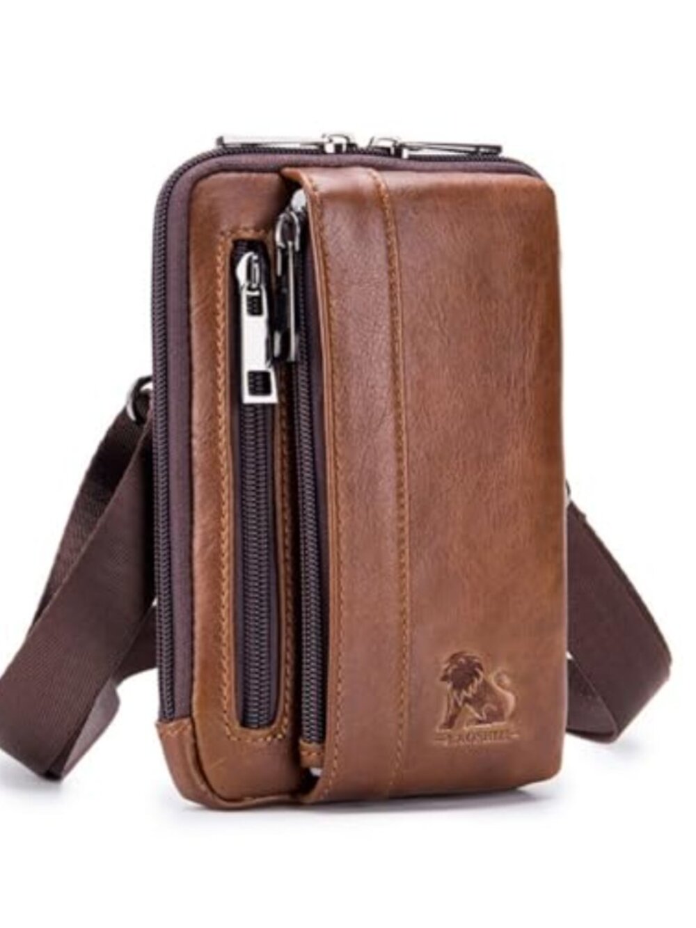 Genuine Leather Water-Repellent Fanny Pack Waist Bag Crossbody